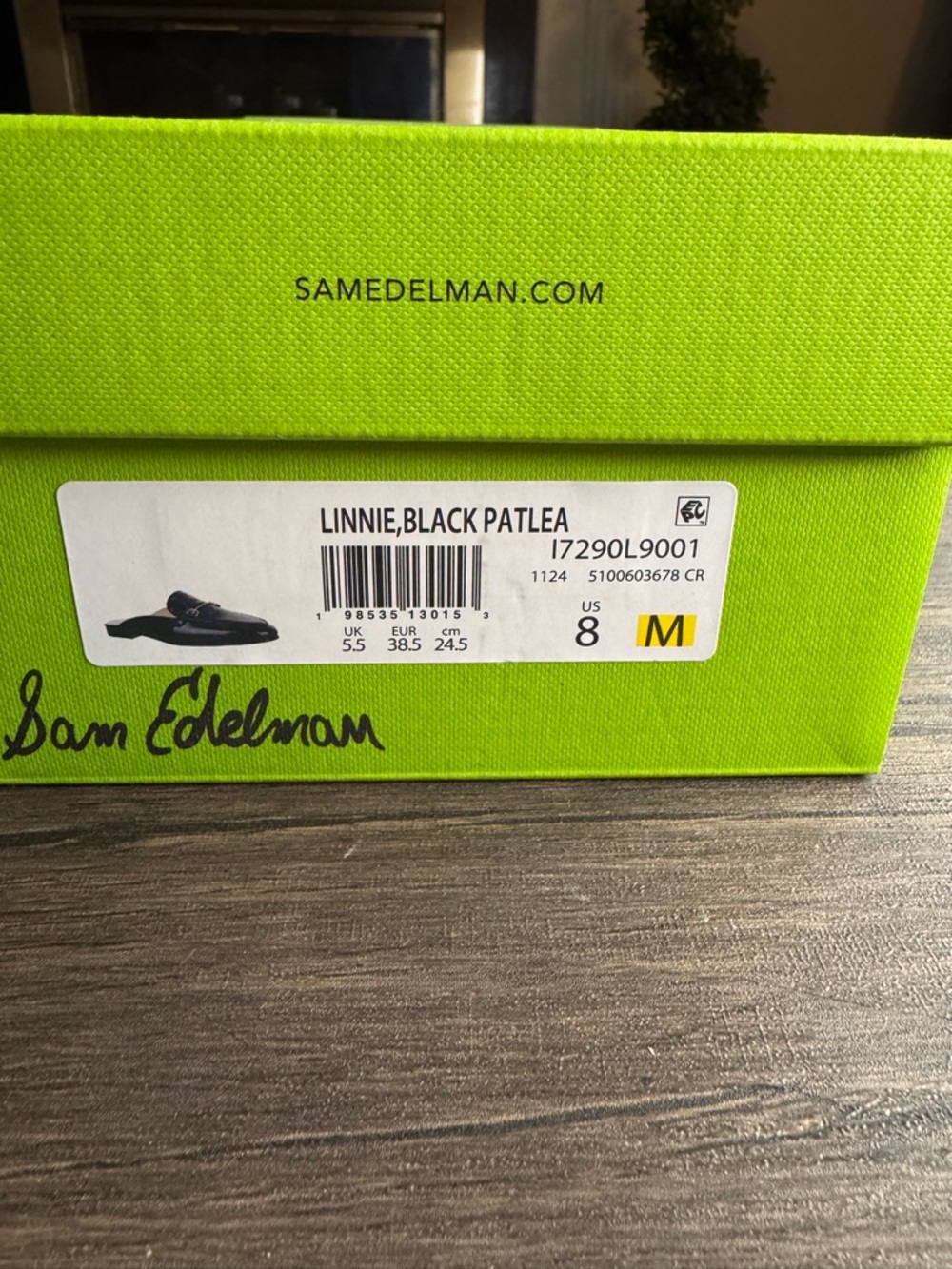 Sam Edelman Black Patent Slip-On Mule with Gold Bit - Picture 6 of 6